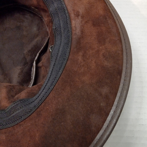 Barmah Aussie Sundowner Kangaroo Leather Waterproof Brown 12 1/2 in x 12 in Hat - Picture 6 of 12